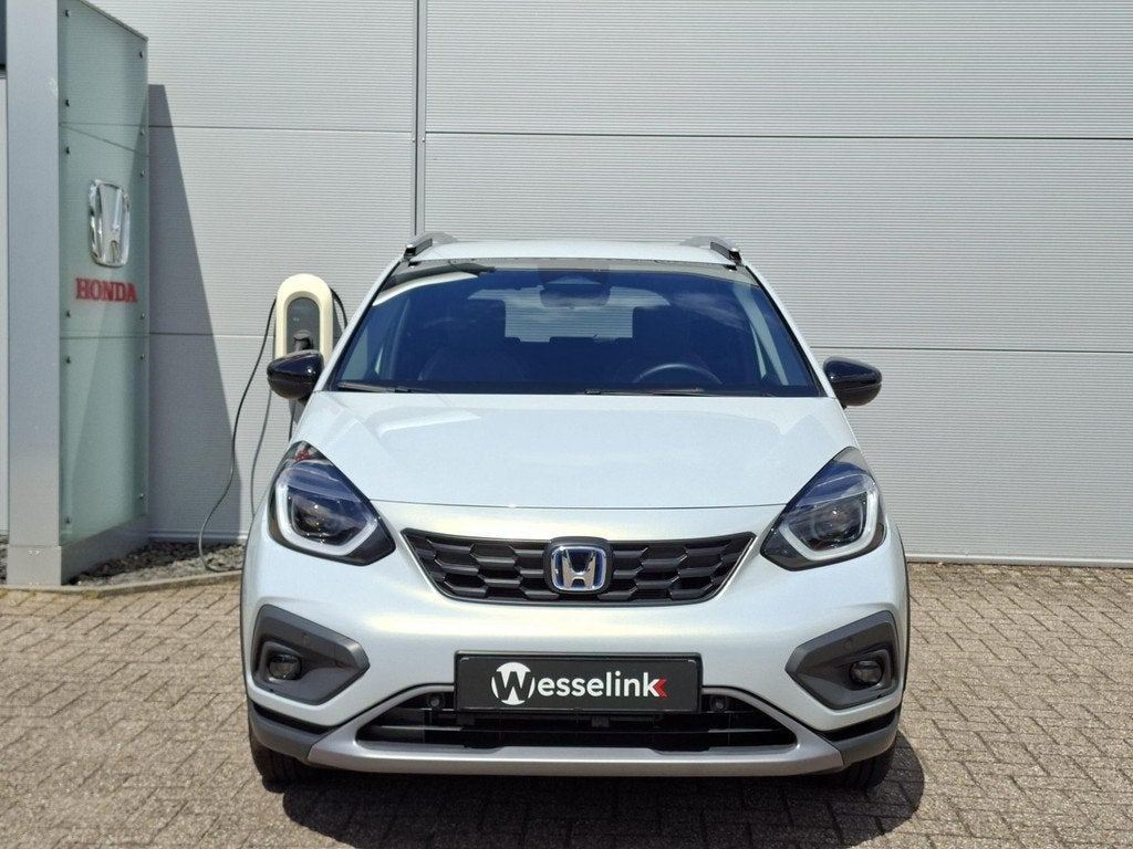 Honda Jazz 1.5 e:HEV Advance Crosstar -Navi | Apple/Android, 12 maanden, Zwart, Leder en Stof, Bedrijf