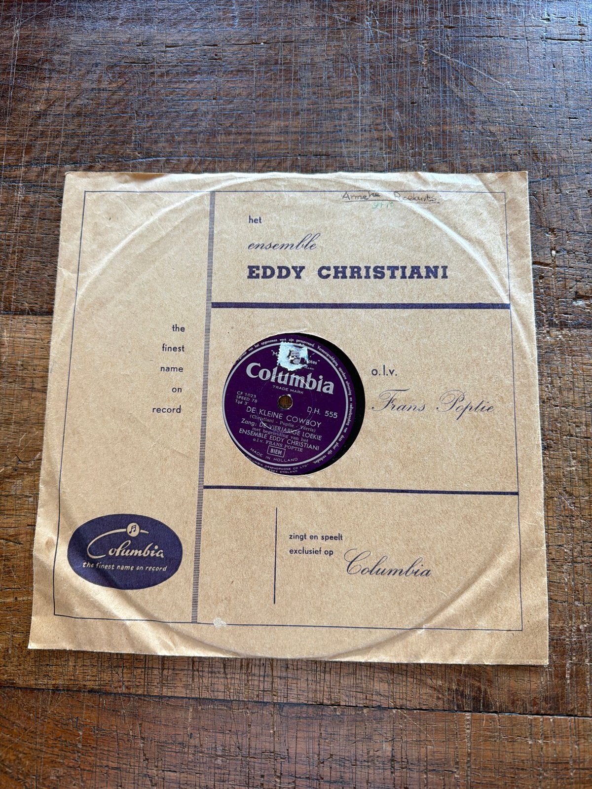 Eddy Christiani - De Kleine Cowboy / Papa, Als Ik Groot Ben, Gebruikt, 10 inch, Ophalen of Verzenden, Overige genres
