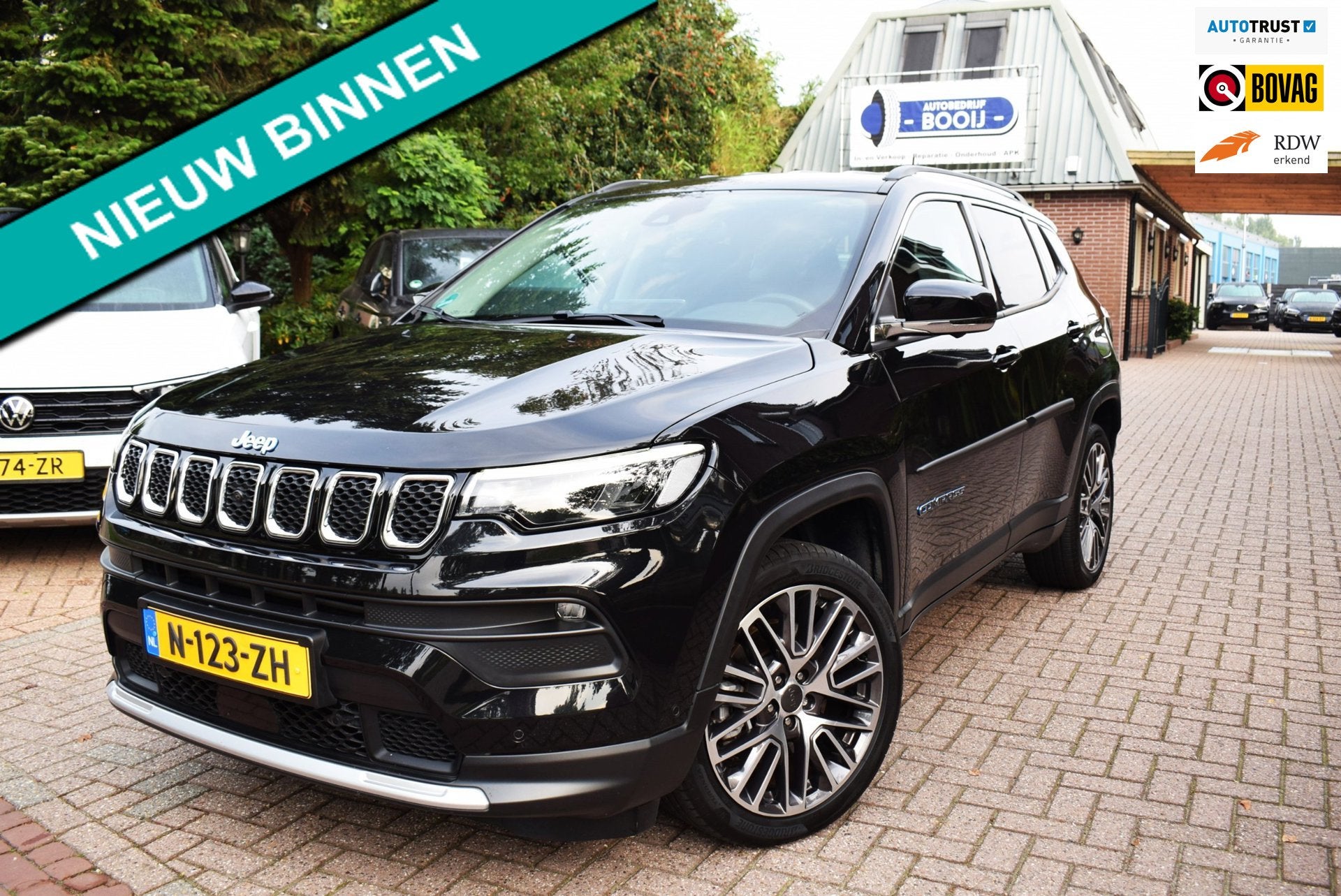 Jeep Compass 4xe 190 Plug-in Hybrid Electric Limited Lease E, Automaat, Dealer onderhouden, 4 cilinders, Zwart