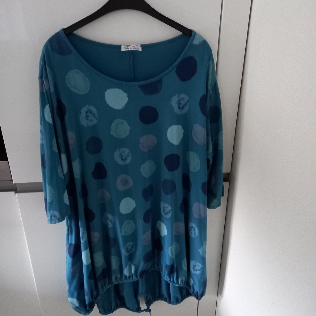 Vlotte damesshirt driekwart mouw maat XL/XXL., Blauw, Maat 46/48 (XL) of groter, Ophalen of Verzenden, Zonder mouw