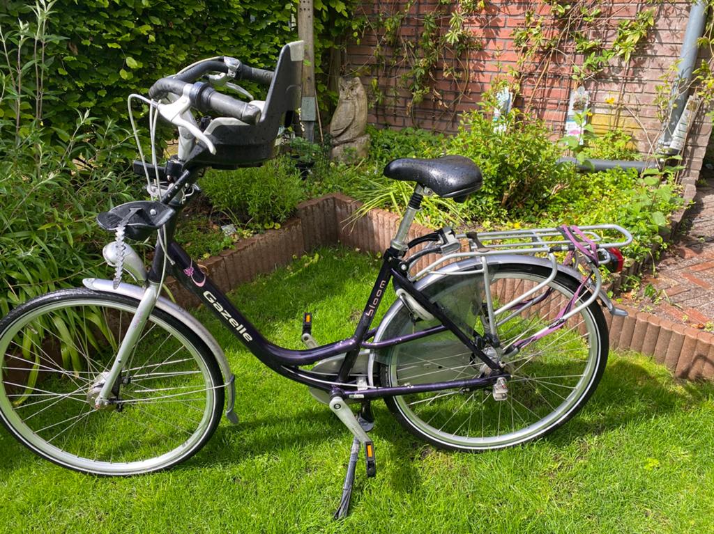 Gazelle familie fiets (bloom),  windscherm& kinderzitje voor, Fietsen en Brommers, Fietsen | Dames | Moederfietsen, Ophalen, Gebruikt