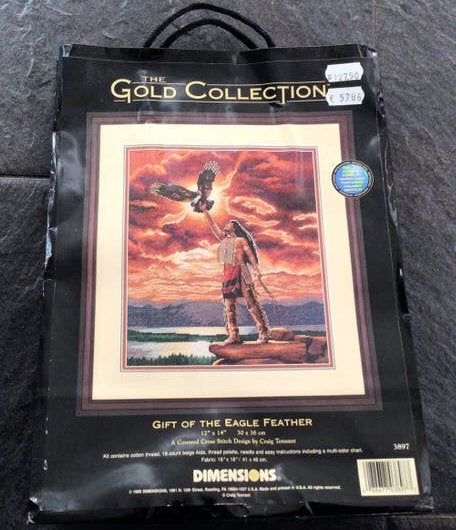 Borduurpakket - The gold collection - eagle Feather, Hobby en Vrije tijd, Borduren en Borduurmachines, Ophalen of Verzenden, Nieuw