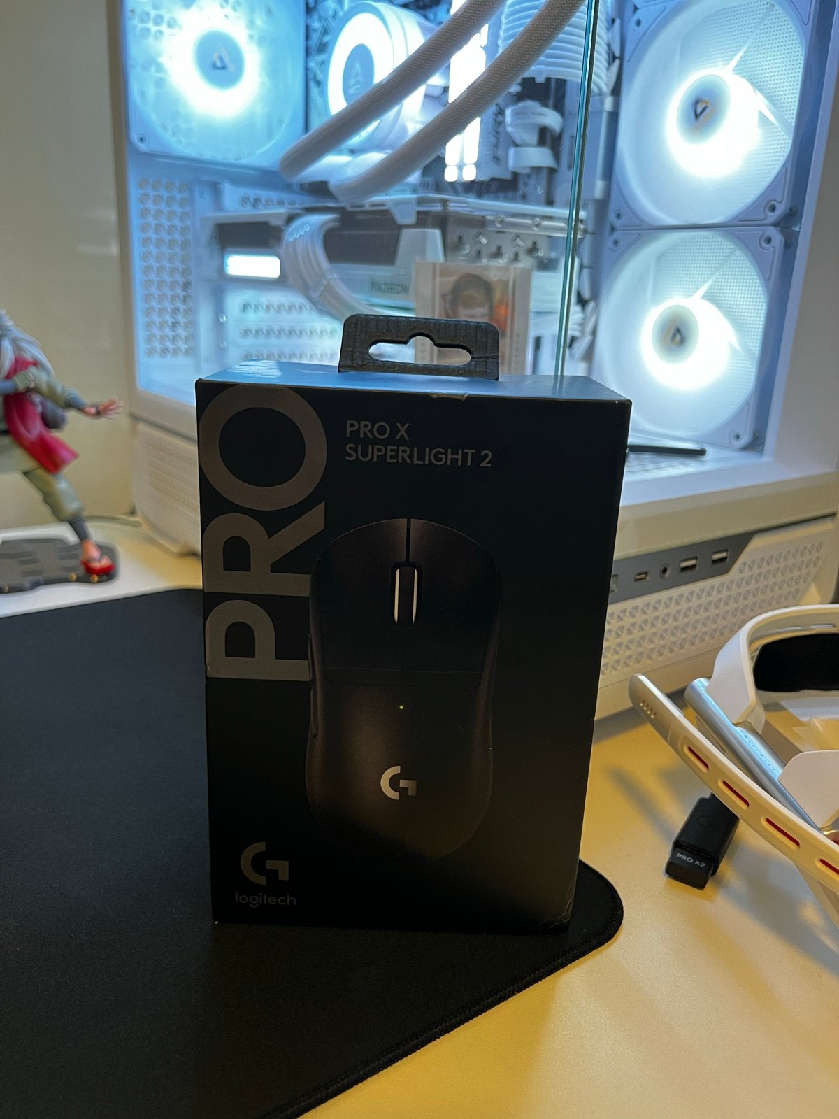 Logitech G Pro X Superlight 2 met glazen skates, Computers en Software, Ophalen, Muis, Gaming muis, Zo goed als nieuw