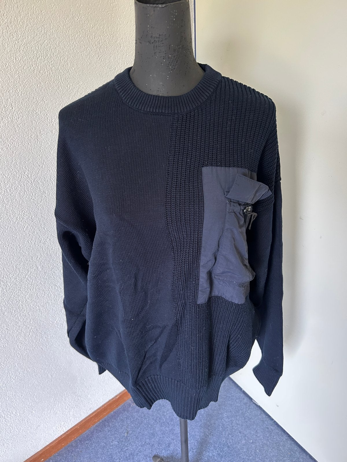 Desigual Donkerblauwe Trui met Bijzondere Details - Maat XL, Kleding | Dames, Ophalen of Verzenden, Zo goed als nieuw, Maat 46/48 (XL) of groter
