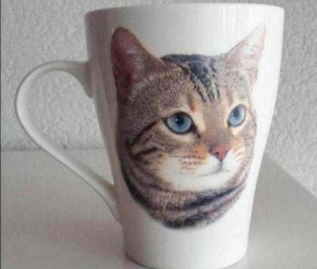 Beker met Kat opdrukken, Ophalen of Verzenden, Zo goed als nieuw, Overige stijlen, Kop(pen) en/of Schotel(s)