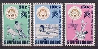 Suriname 540/2 postfris Pan American Games 1987, Ophalen of Verzenden, Postfris