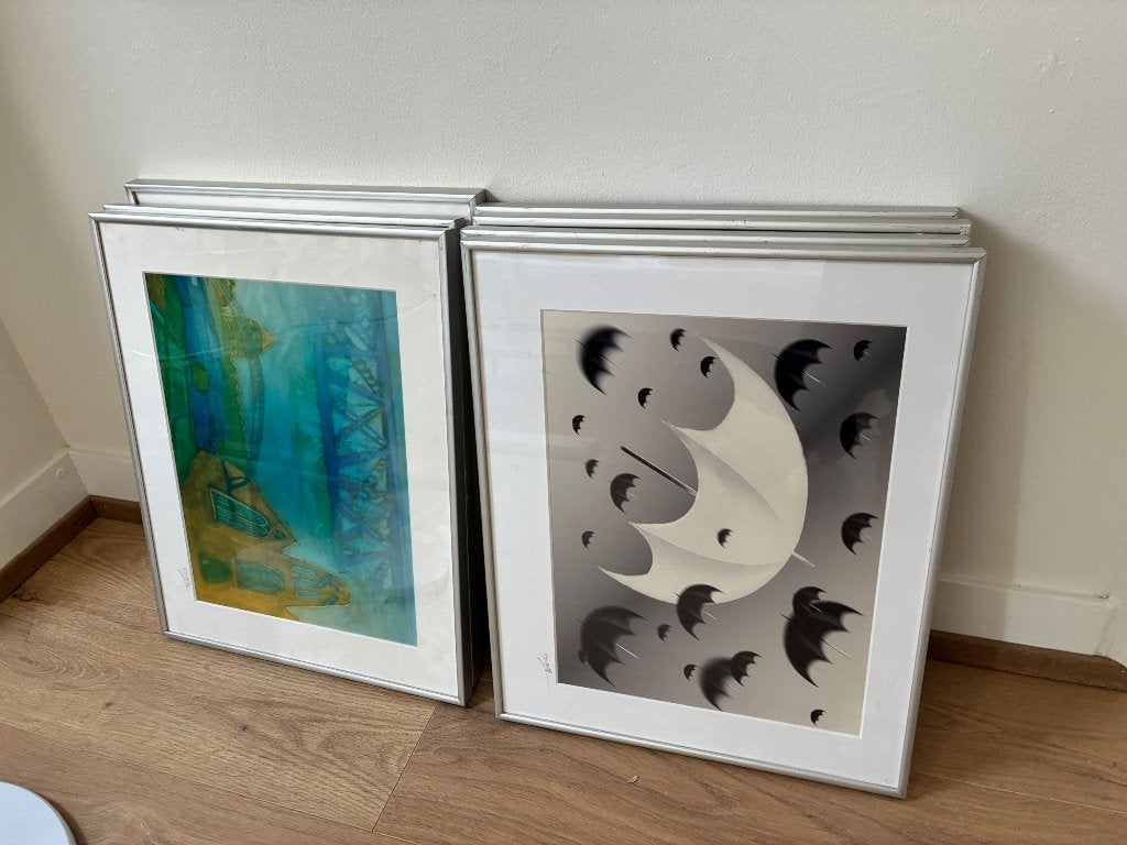 7 fotolijsten met glas + AI kunstwerken, Ophalen