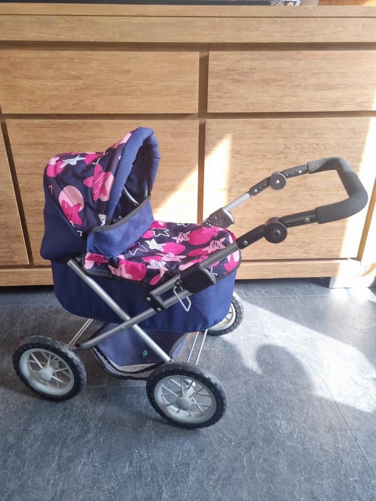Poppenwagen blauw met roze bloemen, Ophalen, Overige merken