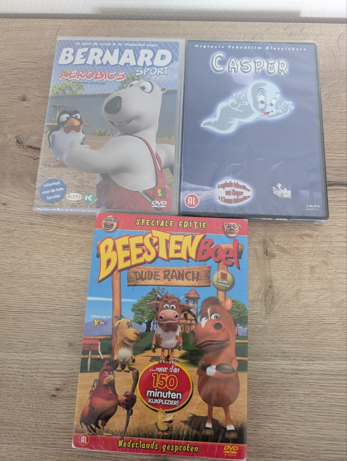 3 Kinder DVD's: Bernard, Casper en Beestenboel, Cd's en Dvd's, Verzenden, Alle leeftijden, Nederlands, Familie
