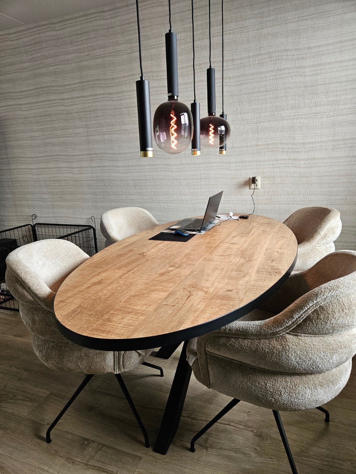 lamulux eettafel, Ophalen, 100 tot 150 cm, 200 cm of meer, Zo goed als nieuw