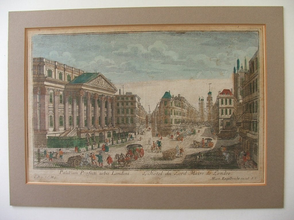Gravure, Antiek en Kunst, Kunst | Etsen en Gravures, Stadsgezicht, Ophalen of Verzenden, Gravure, 1700 - 1799