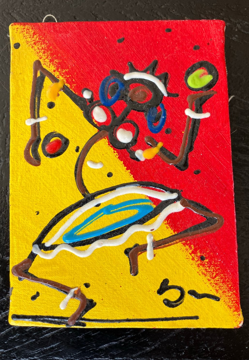 Fabian - Twee Abstracte Cobra-stijl Schilderijen, Antiek en Kunst, Kunst | Schilderijen | Modern, Ophalen of Verzenden