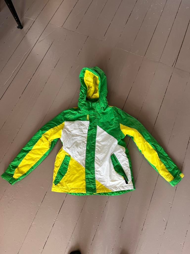 Ski jas jongens maat 146/152 - Groen/Geel/Wit, Kinderen en Baby's, Kinderkleding | Maat 152, Ophalen of Verzenden, Gebruikt, Jongen