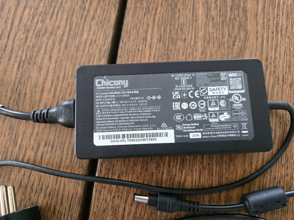 BTO 120W adapter/ oplader met snoer en stekker, Computers en Software, Laptop-opladers, Verzenden, Niet werkend, BTO