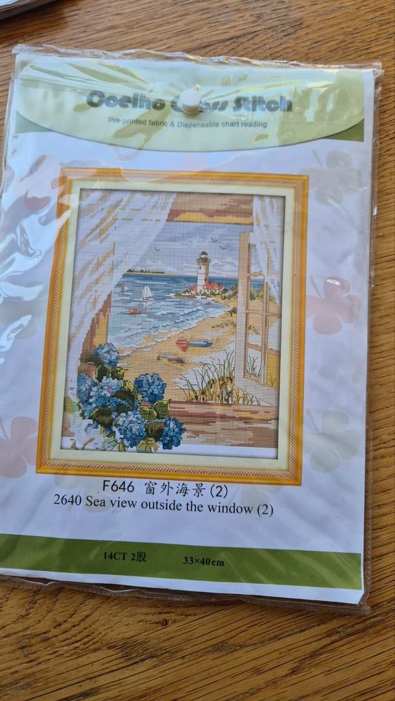 Borduurpakket seavieuw Nieuw, Ophalen of Verzenden, Nieuw, Borduurpakket
