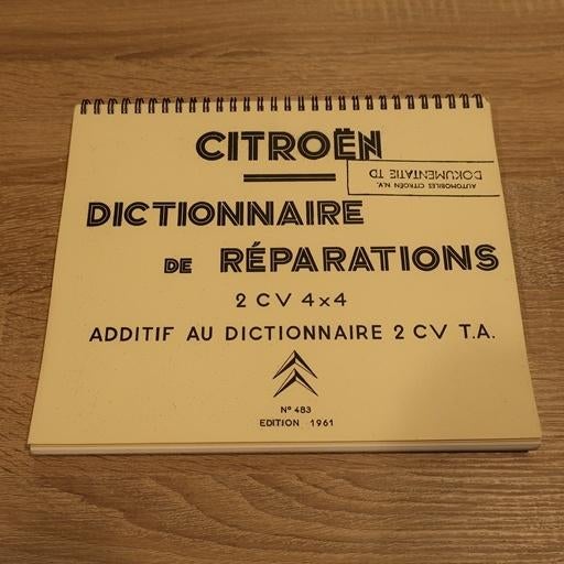 Citroën 2cv 4x4 Sahara Dictionnaire de réparations HERDRUK, Ophalen of Verzenden, Zo goed als nieuw, Citroën