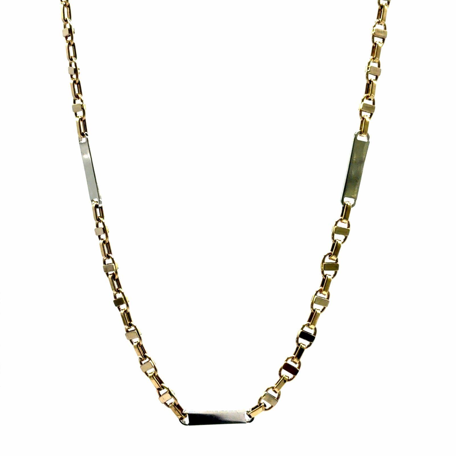 Gouden ketting 14K met witgouden accenten, W, Nieuw, Ophalen of Verzenden, W