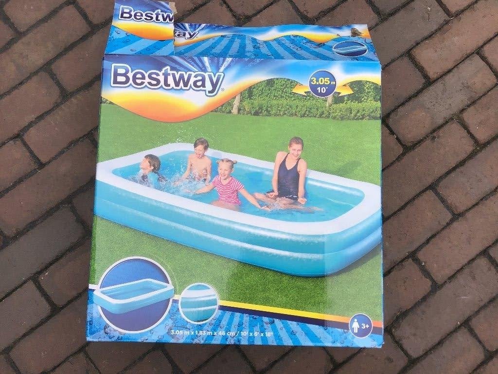 Bestway rechthoekig familiezwembad, Tuin en Terras, Ophalen, Minder dan 80 cm, Nieuw, Minder dan 200 cm