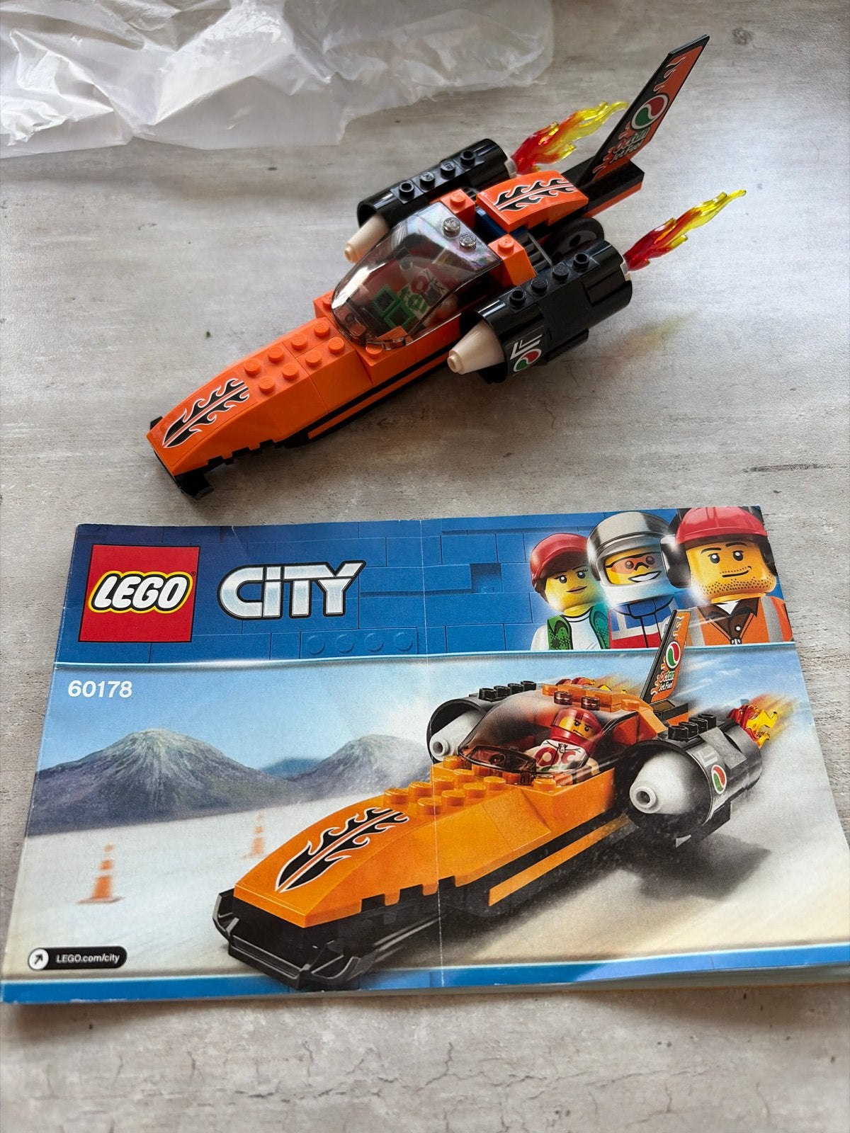 LEGO City 60178 Speed Record Car met instructieboekje, Ophalen of Verzenden, Zo goed als nieuw, Overige merken