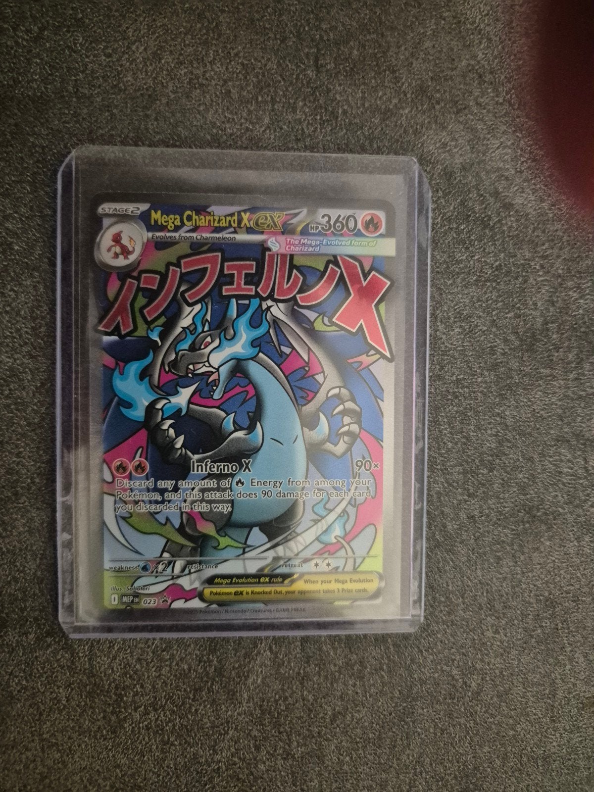 Mega Charizard X EX Pokémon Kaart, Ophalen of Verzenden, Zo goed als nieuw, Losse kaart