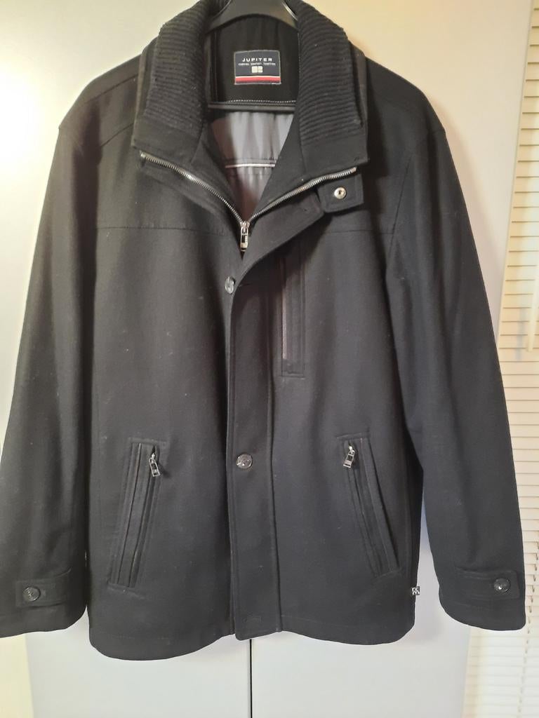 Mooie z.g.n Heren coat, Ophalen, Zo goed als nieuw, Maat 52/54 (L), Zwart