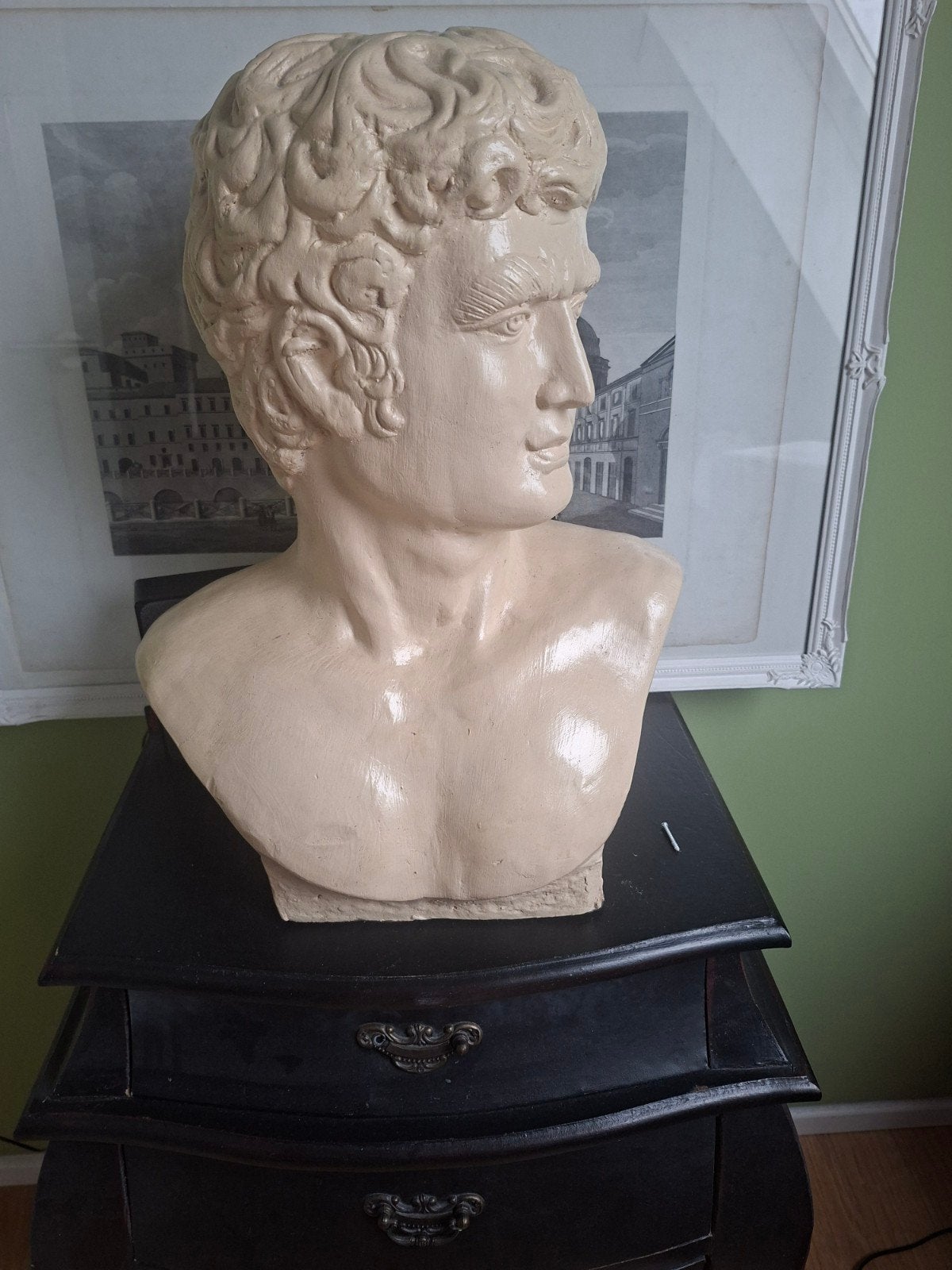 stenen Buste van een Man - Klassieke Decoratie, Antiek en Kunst, Ophalen, Gips, Buste, 20 - 50 cm