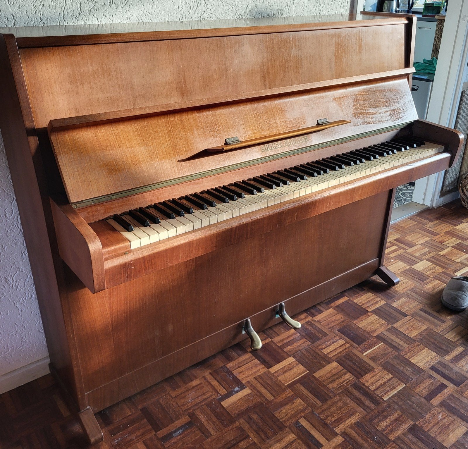 August Förster Piano bezorging binnen straal 25km mogelijk, Ophalen of Verzenden, Gebruikt, Bruin, Piano