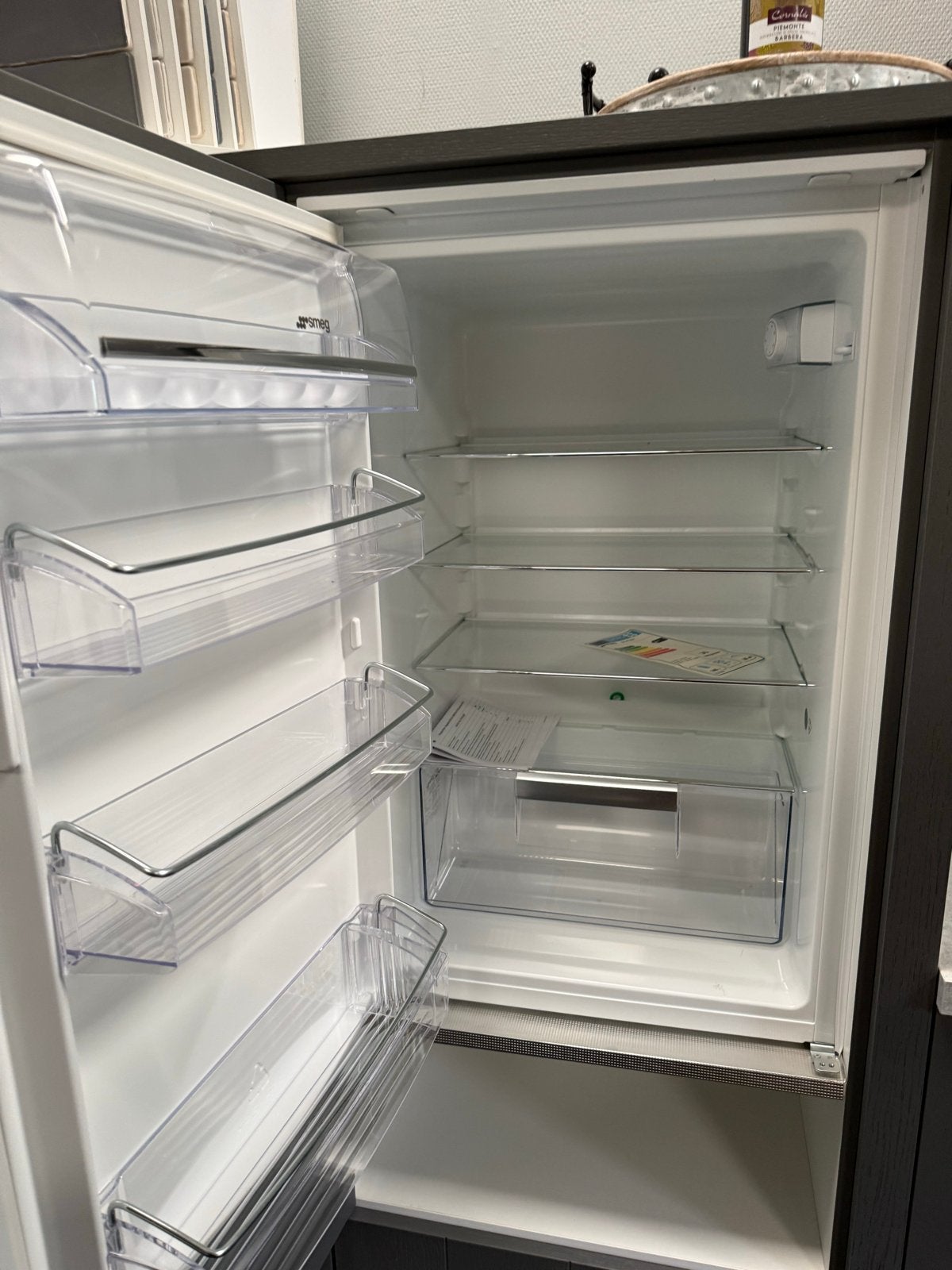 Moderne grijze keuken met inbouwapparatuur, Huis en Inrichting, Ophalen, Gebruikt, Enkelwandige keuken, Grijs
