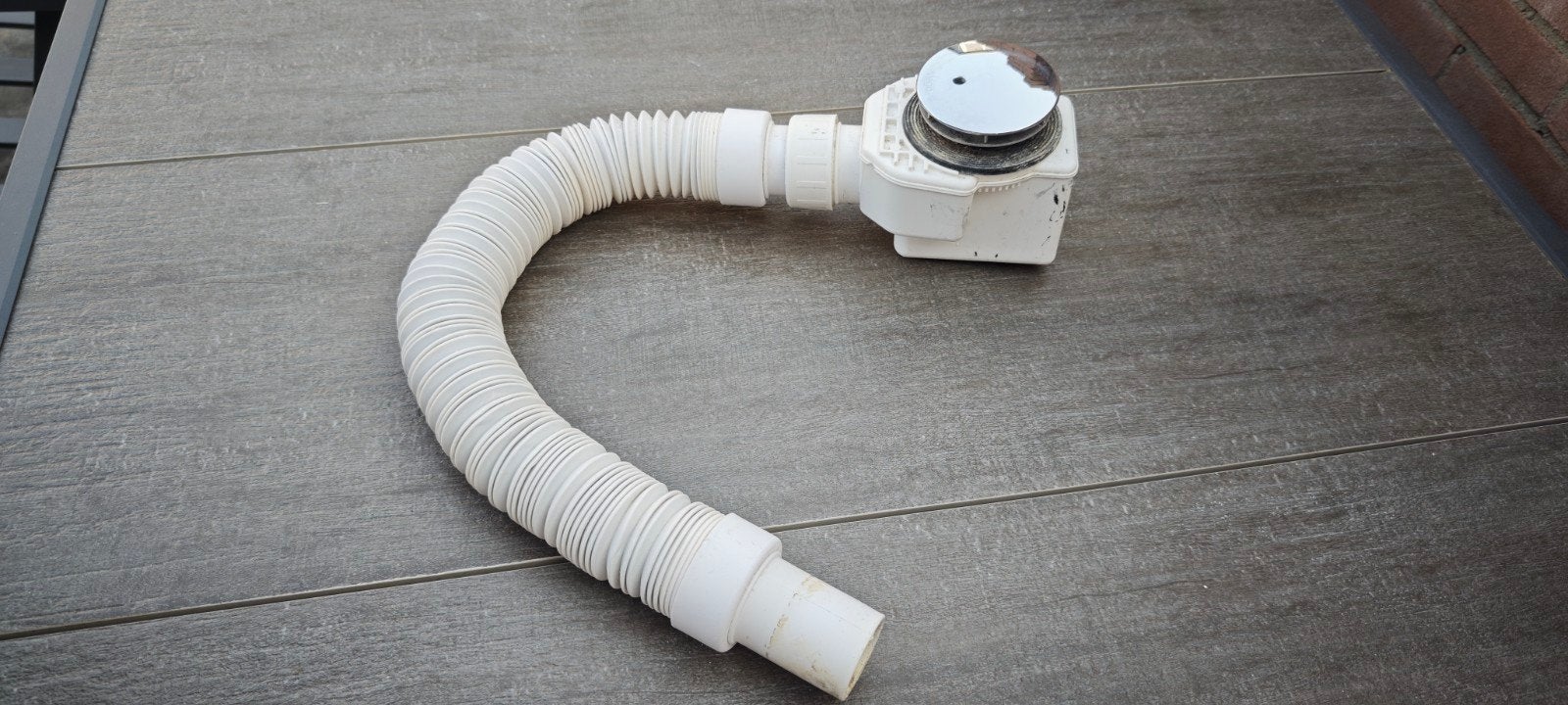 Viega douchebak syphon met flexibele afvoer, Ophalen, Gebruikt, Chroom, Douche
