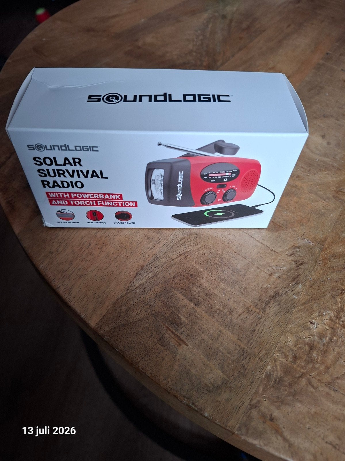 Soundlogic Solar Survival Radio met Powerbank en Zaklamp, Ophalen of Verzenden, Nieuw