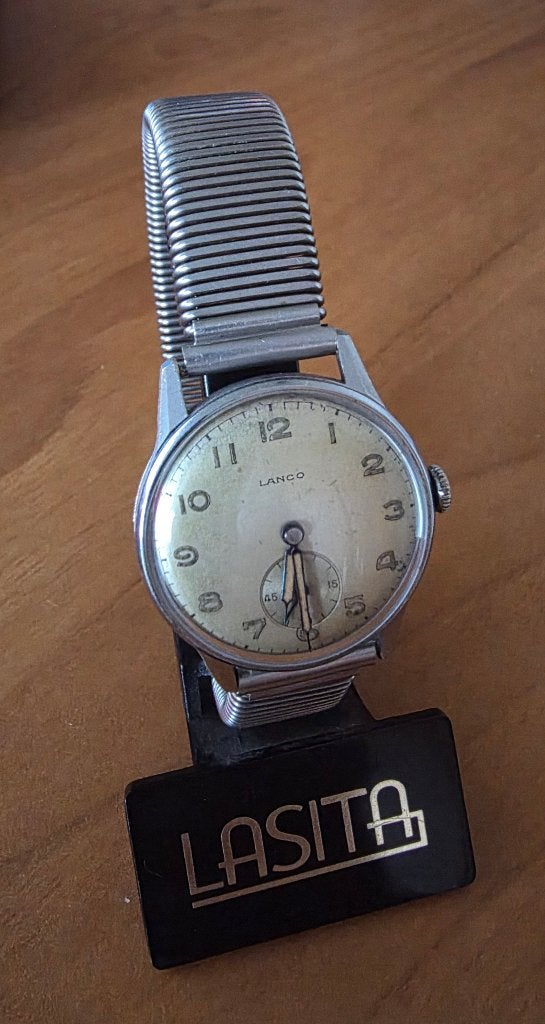 Antieke Lanco WWII horloge, Overige merken, Staal, Met bandje, Polshorloge