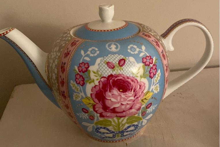 Pip Studio Theepot Chinese Roos - Blauw/Roze, Ophalen of Verzenden, Zo goed als nieuw