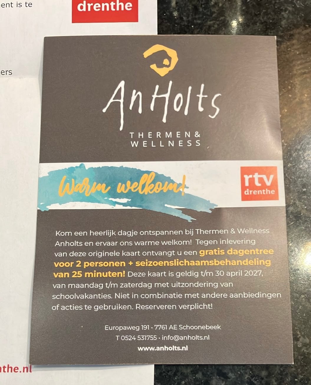 2 Tickets Thermen Sauna Welness Inclusief Behandeling, Tickets en Kaartjes, Twee personen, Arrangement, Ticket of Toegangskaart