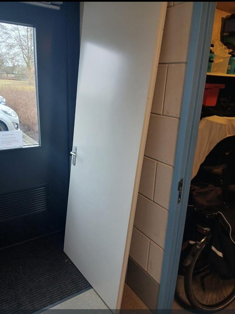 Witte Svedex binnendeur met beslag, Ophalen, Gebruikt, 80 tot 100 cm, Binnendeur