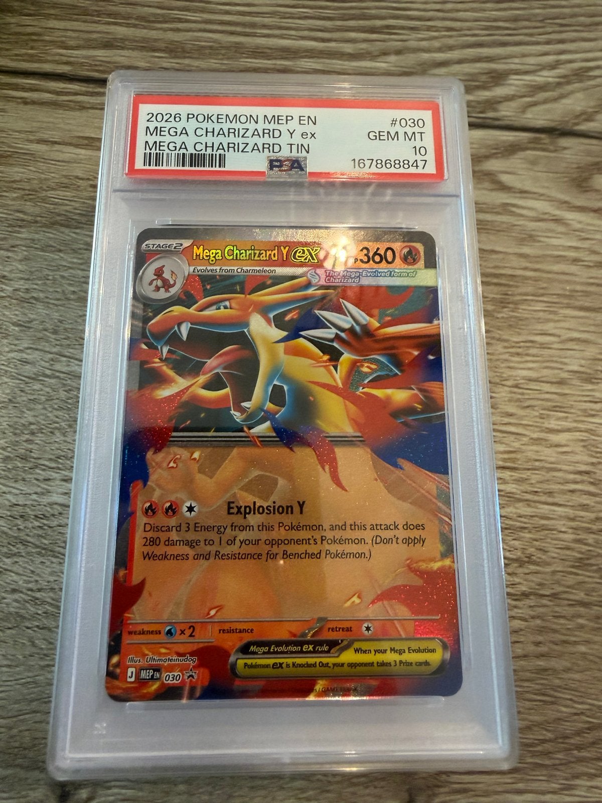 PSA 10 Mega Charizard Y EX (2026 MEP EN) Pokémon Kaart, Ophalen of Verzenden, Nieuw, Losse kaart