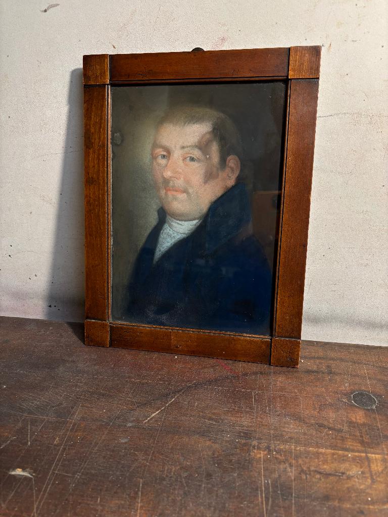 Portret man, pastel, Hollands eind 18e/begin 19e eeuw ., Ophalen of Verzenden