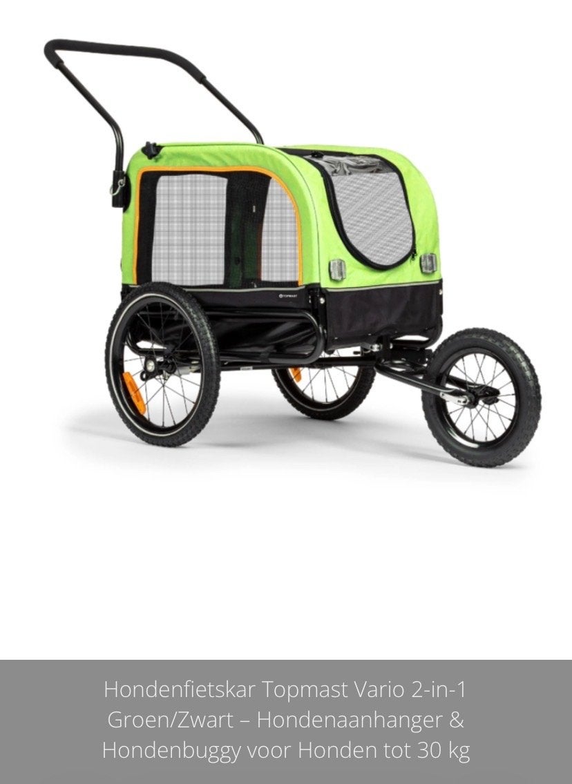 Topmast Hondenfietskar & Jogger 2-in-1 (tot 30kg), Ophalen, Zo goed als nieuw, Hondenkar, 20 tot 40 kg