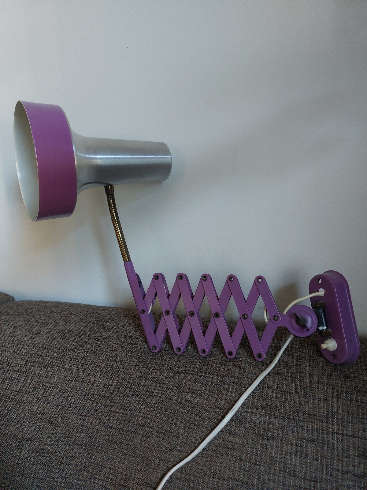 Vintage paarse schaarlamp uit de jaren 60, Ophalen of Verzenden