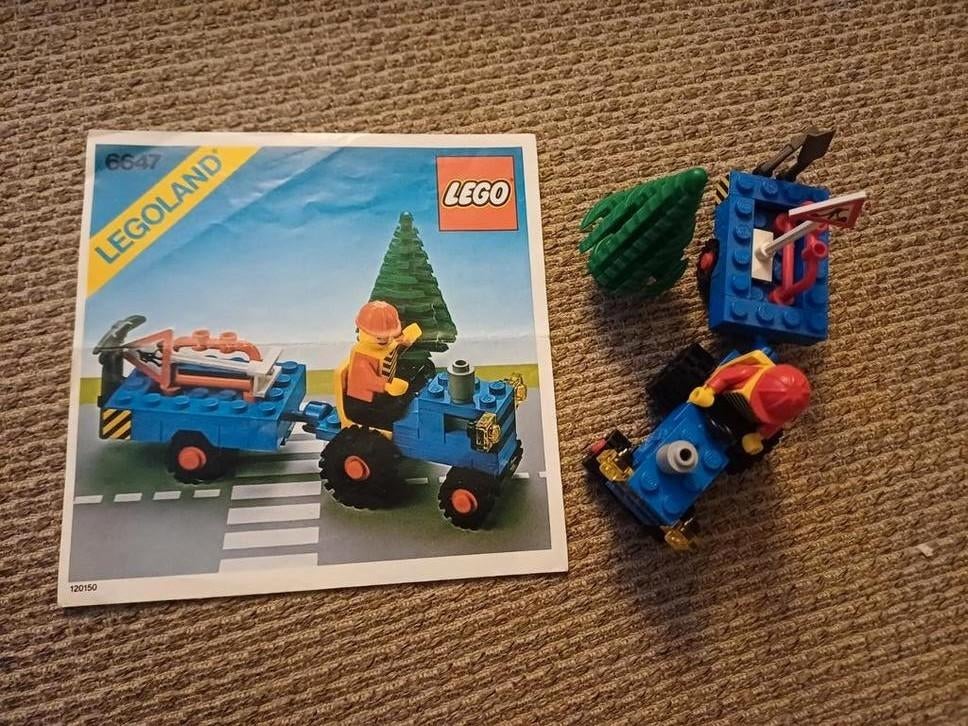 LEGO Legoland 6647: Kiepwagen met aanhanger en figuur, Compleet, Gebruikt, Lego, Ophalen of Verzenden