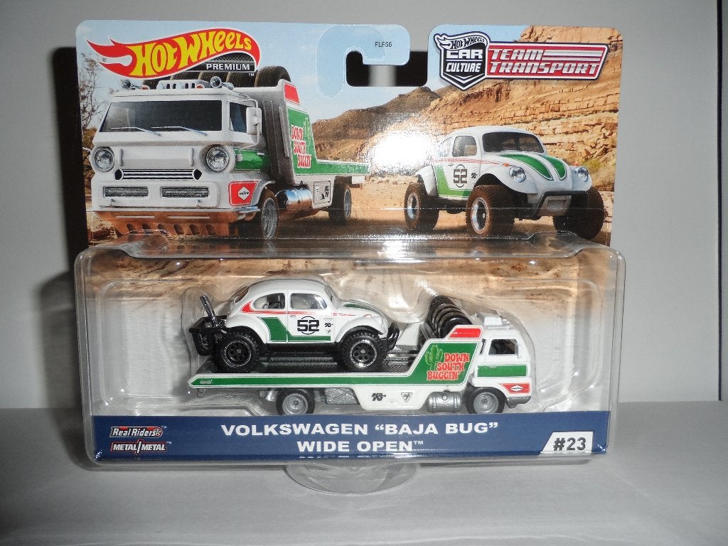 Hot Wheels Team Transport 23 - Baja Bug & Wide Open - 1:64, Ophalen of Verzenden, Nieuw, Auto