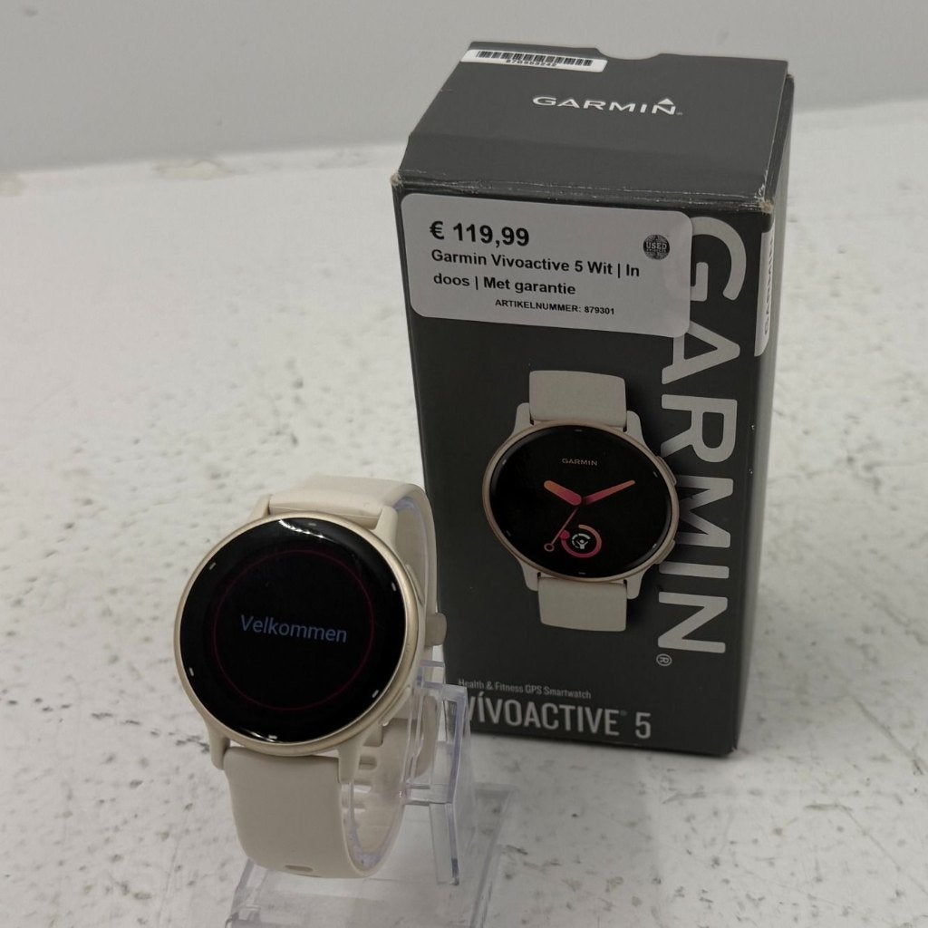 Garmin Vivoactive 5 Wit | In doos | Met garantie, GARMIN, Toulonselaan 72, Ophalen of Verzenden, Zo goed als nieuw