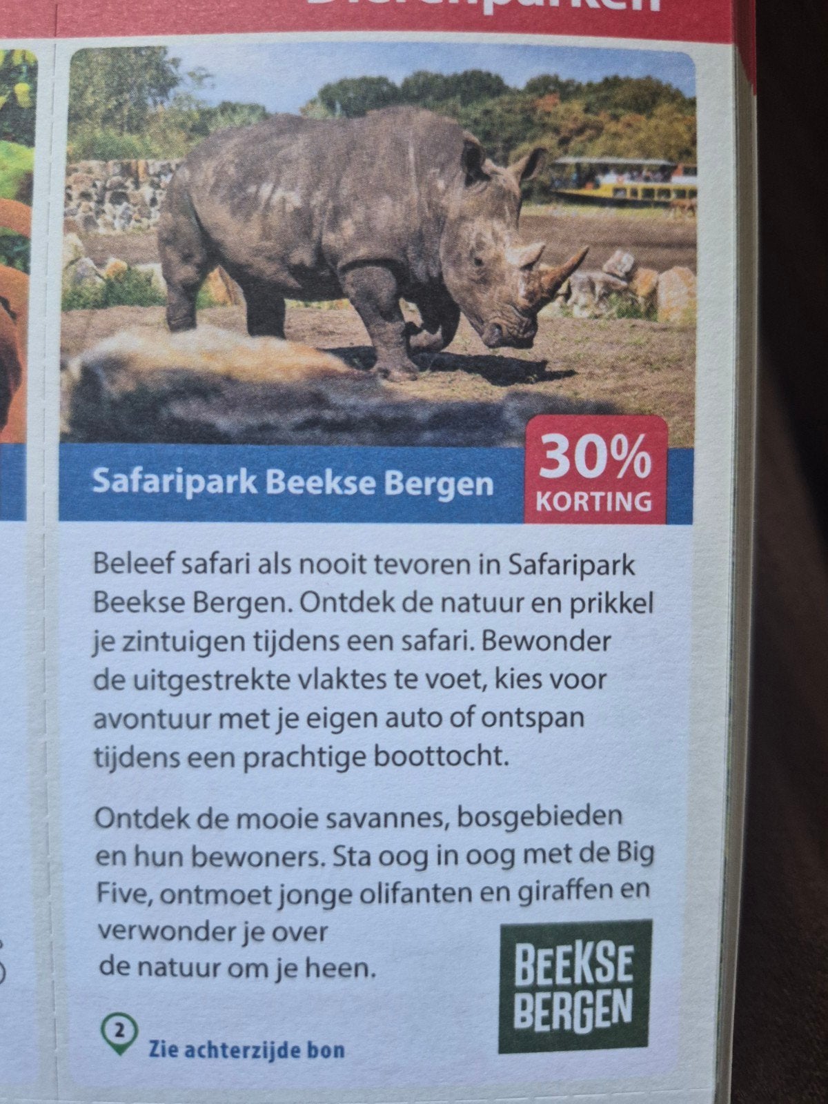 Safaripark beekse bergen, Tickets en Kaartjes, Kortingsbon