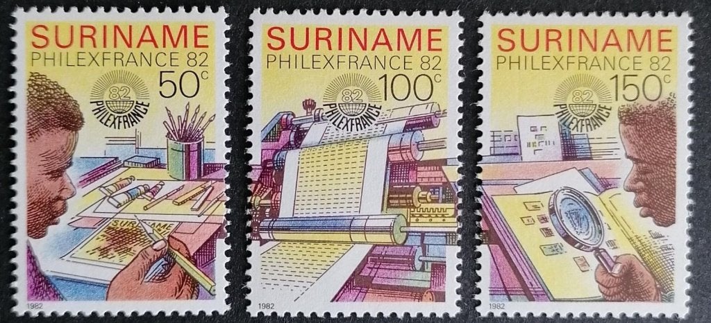 Suriname 1982 - nvph 301-303 - Philex France, Ophalen of Verzenden, Postfris