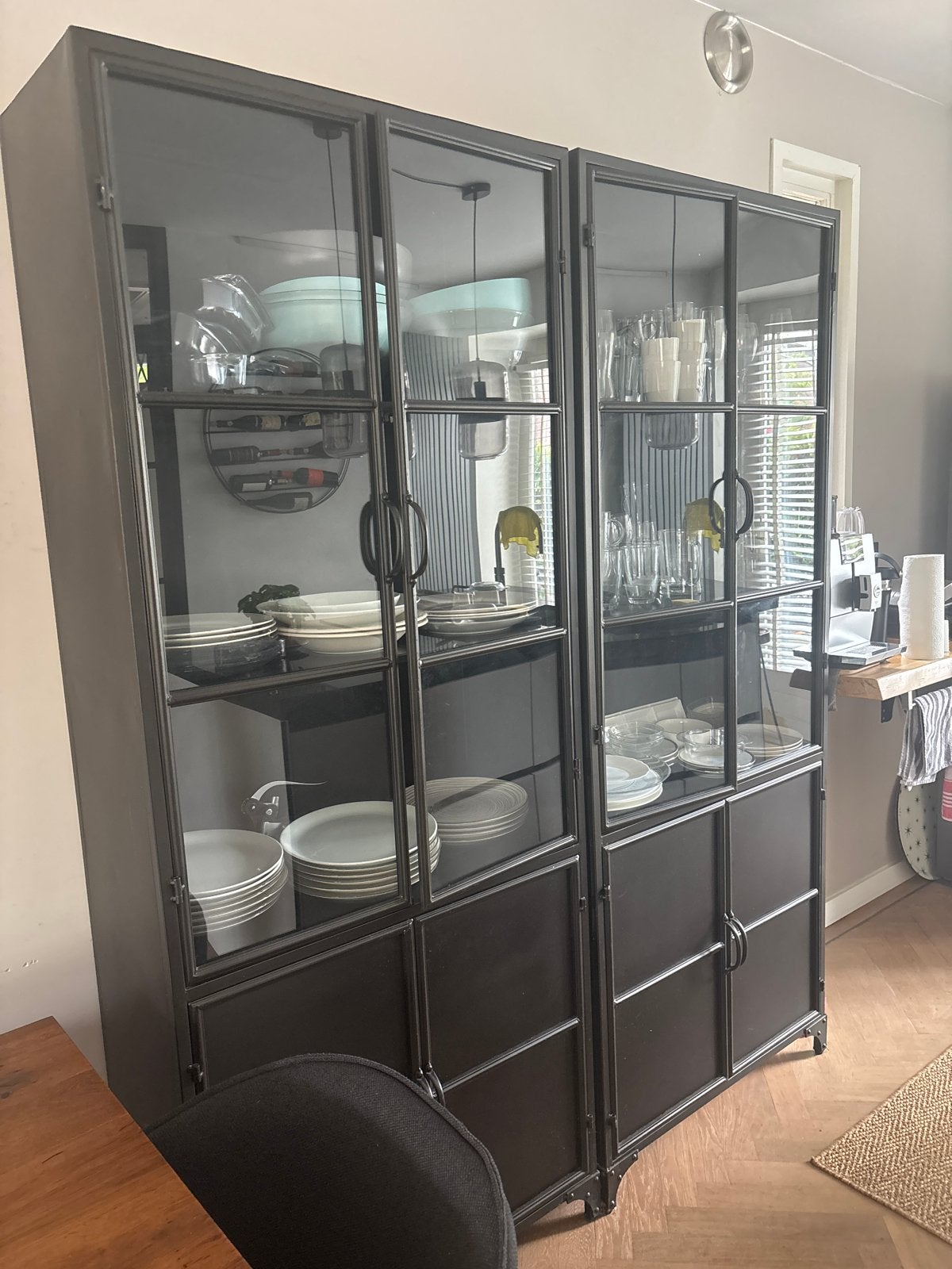 Stalen buffet/boekenkasten - Industrieel design, Ophalen, Gebruikt, 100 tot 150 cm, 200 cm of meer