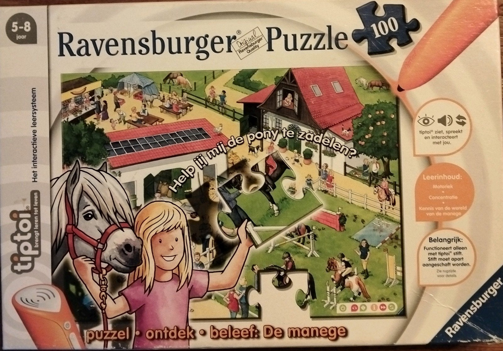 Ravensburger Tiptoi Legpuzzel: De Manege (100 stukjes), Ophalen of Verzenden, Minder dan 500 stukjes, Gebruikt, Legpuzzel