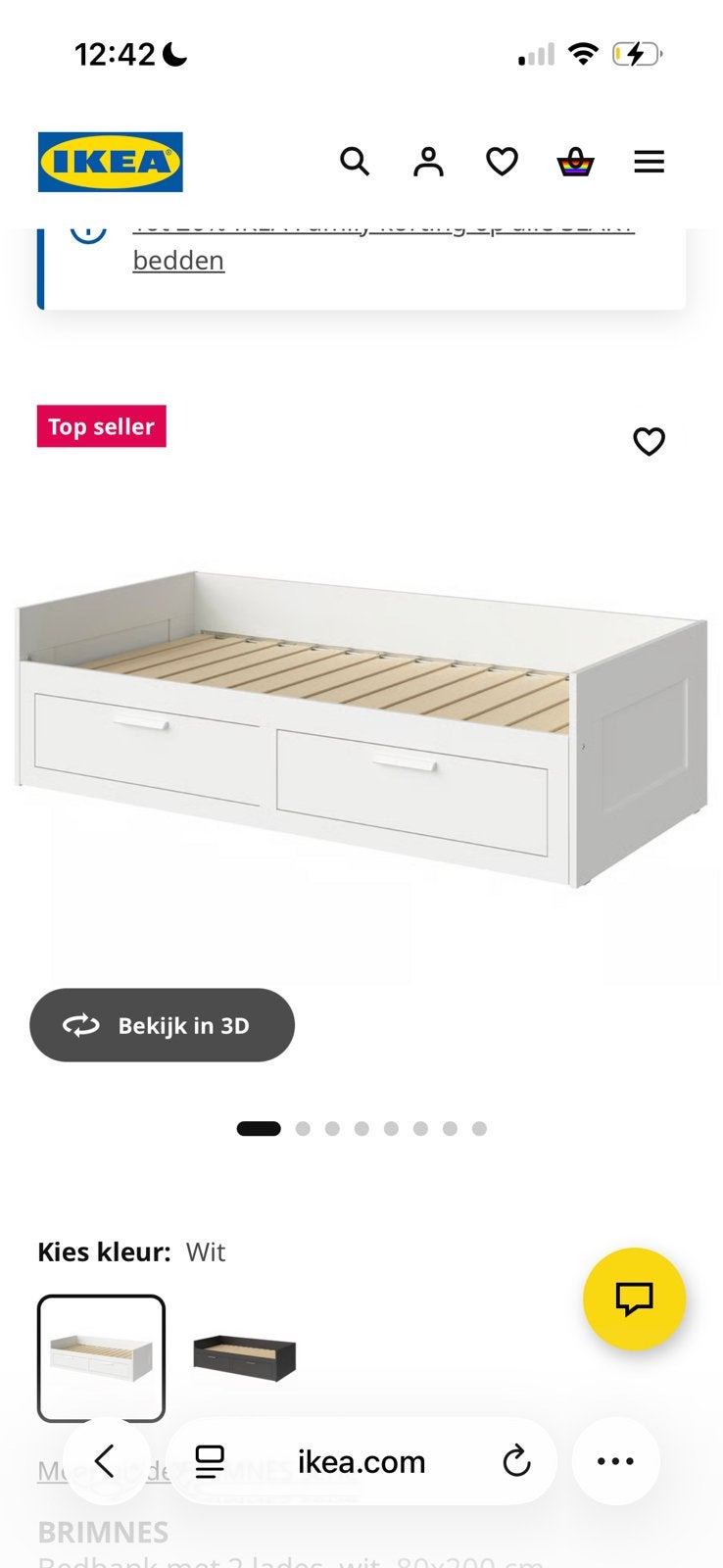 logeerbed ikea, Ophalen, Eenpersoons, Wit, Zo goed als nieuw