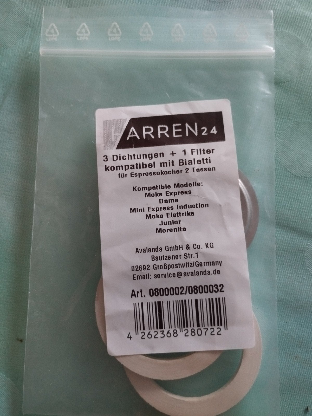 Afdichtingen + filter voor Bialetti espressokoker 2 kopjes, Ophalen of Verzenden