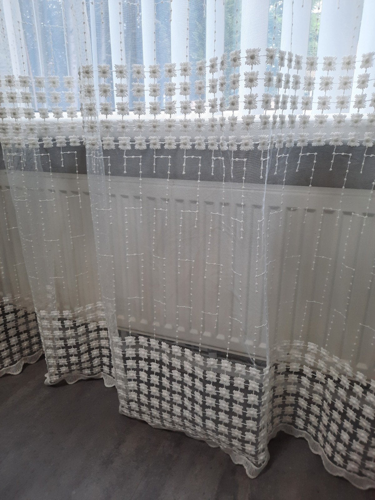 2x lichtdoorlatende Vitrage, 400 cm, Lichtdoorlatend, Ophalen of Verzenden, Polyester