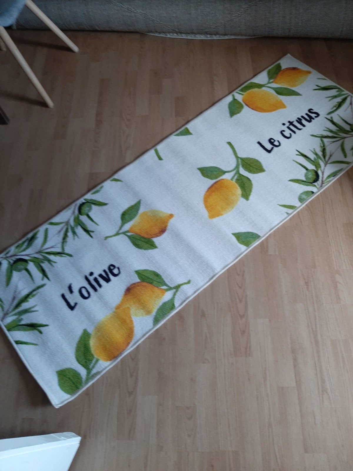 Nieuwe keukenloper met citroen- en olijfmotief, Groen, Minder dan 50 cm, 100 tot 150 cm, Nieuw