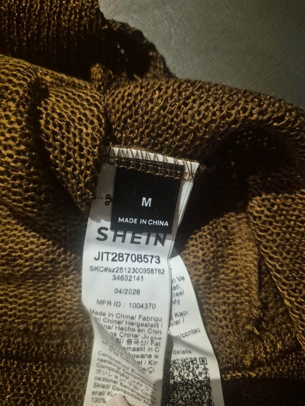 Shein Bruine Glitter Sjaal/Wrap Maat M, Kleding | Dames, Shein, Ophalen of Verzenden, Zo goed als nieuw